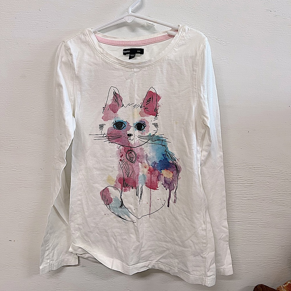 SET OF 2: girls long sleeve graphic tees